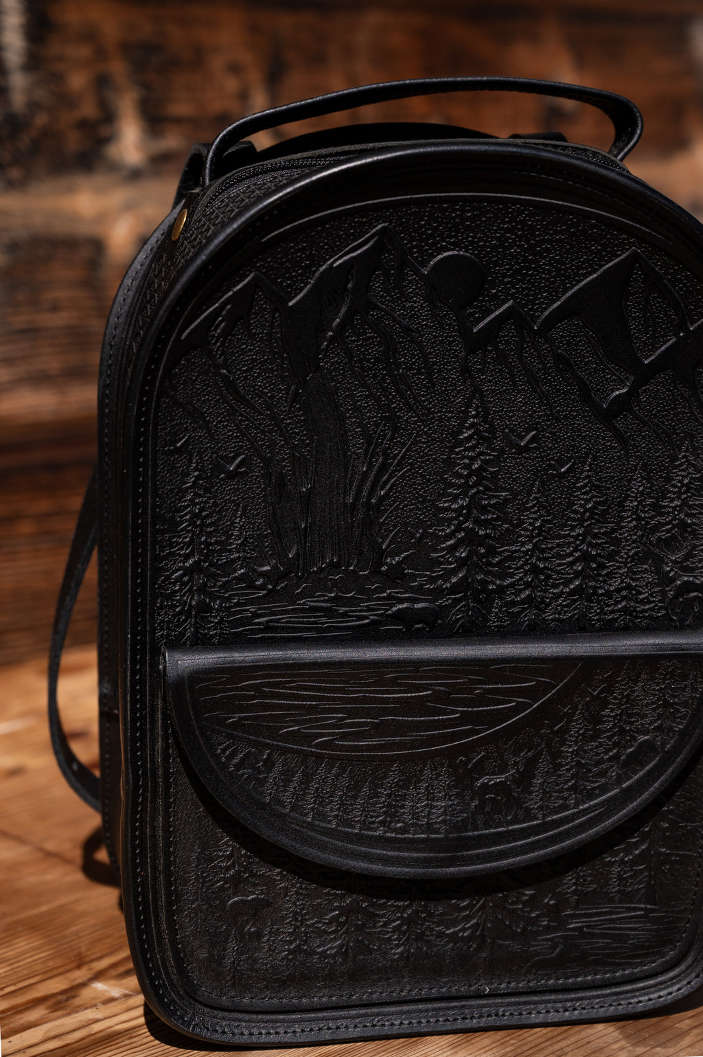 Leather backpack “Landscape”